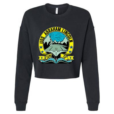 Aircraft Carrier Cvn 72 Uss Abraham Lincoln Cropped Pullover Crew