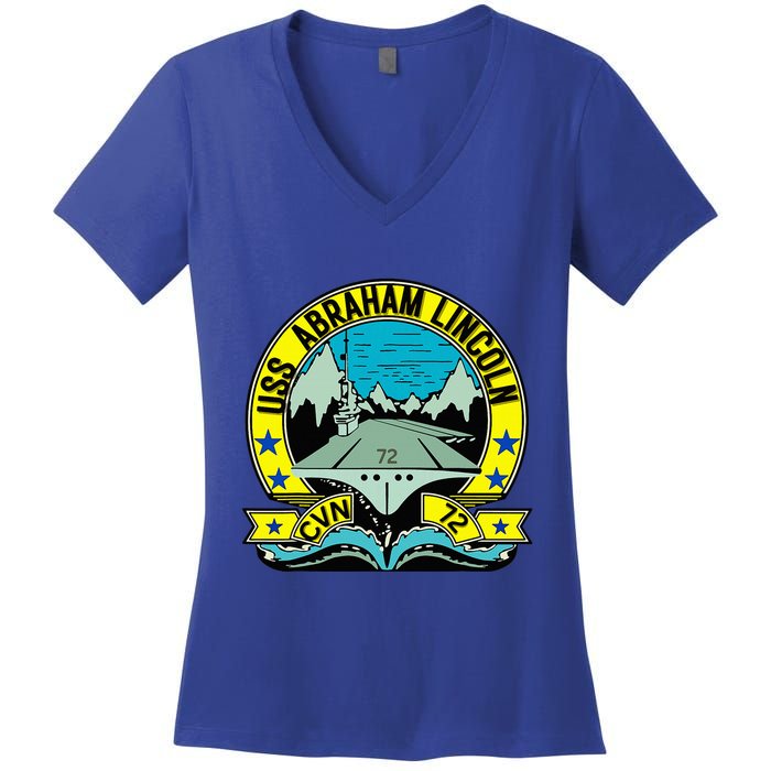 Aircraft Carrier Cvn 72 Uss Abraham Lincoln Women's V-Neck T-Shirt
