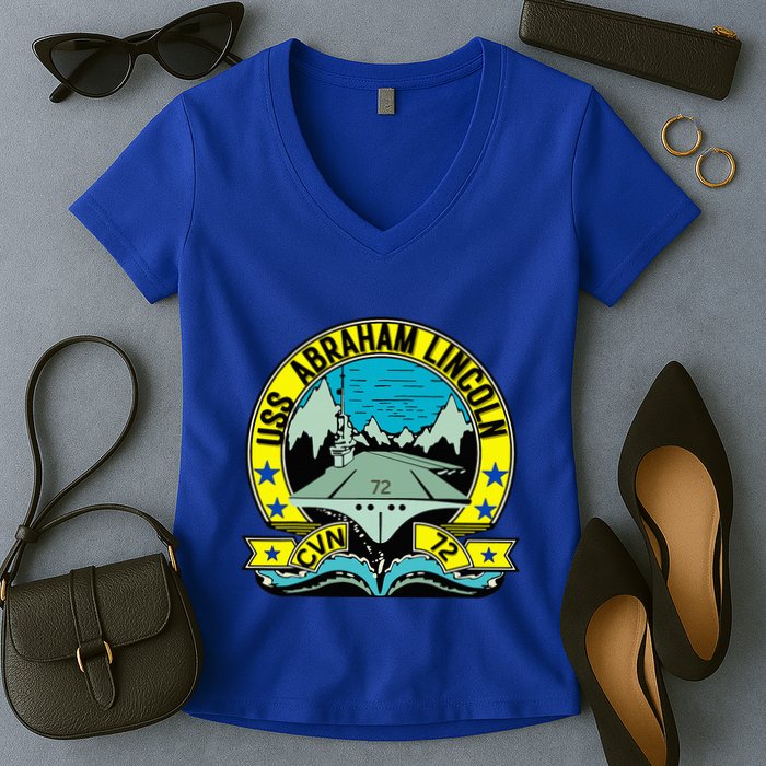 Aircraft Carrier Cvn 72 Uss Abraham Lincoln Women's V-Neck T-Shirt