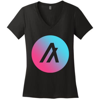 Algorand Crypto Colorful Logo Women's V-Neck T-Shirt