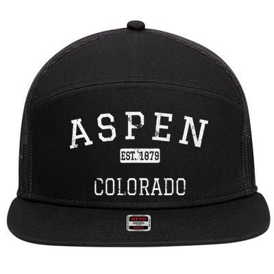 Aspen Colorado CO Vintage 7 Panel Mesh Trucker Snapback Hat