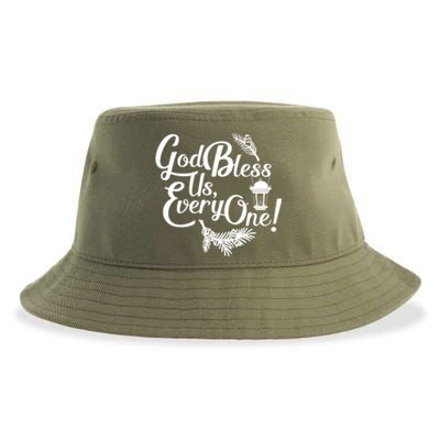 A Christmas Carol Charles Dickens God Bless Us Everyone Gift Sustainable Bucket Hat