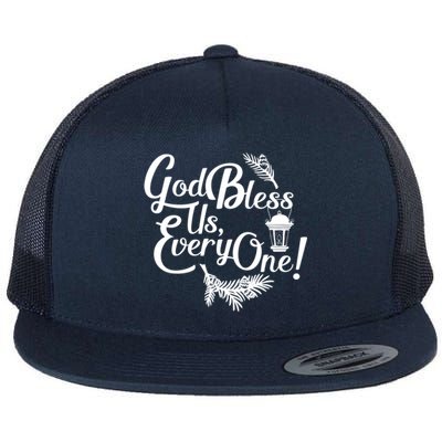 A Christmas Carol Charles Dickens God Bless Us Everyone Gift Flat Bill Trucker Hat