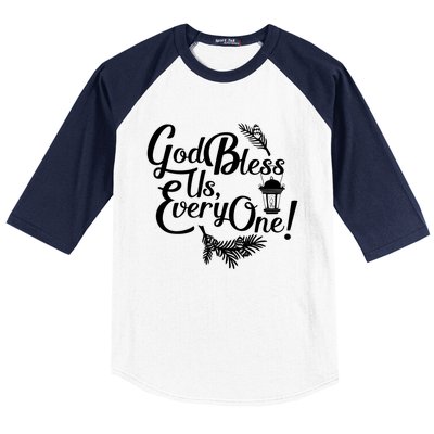 A Christmas Carol Charles Dickens God Bless Us Everyone Gift Baseball Sleeve Shirt