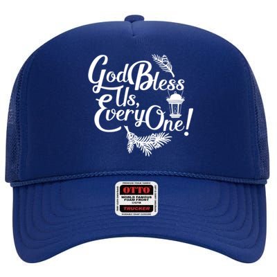 A Christmas Carol Charles Dickens God Bless Us Everyone Gift High Crown Mesh Back Trucker Hat