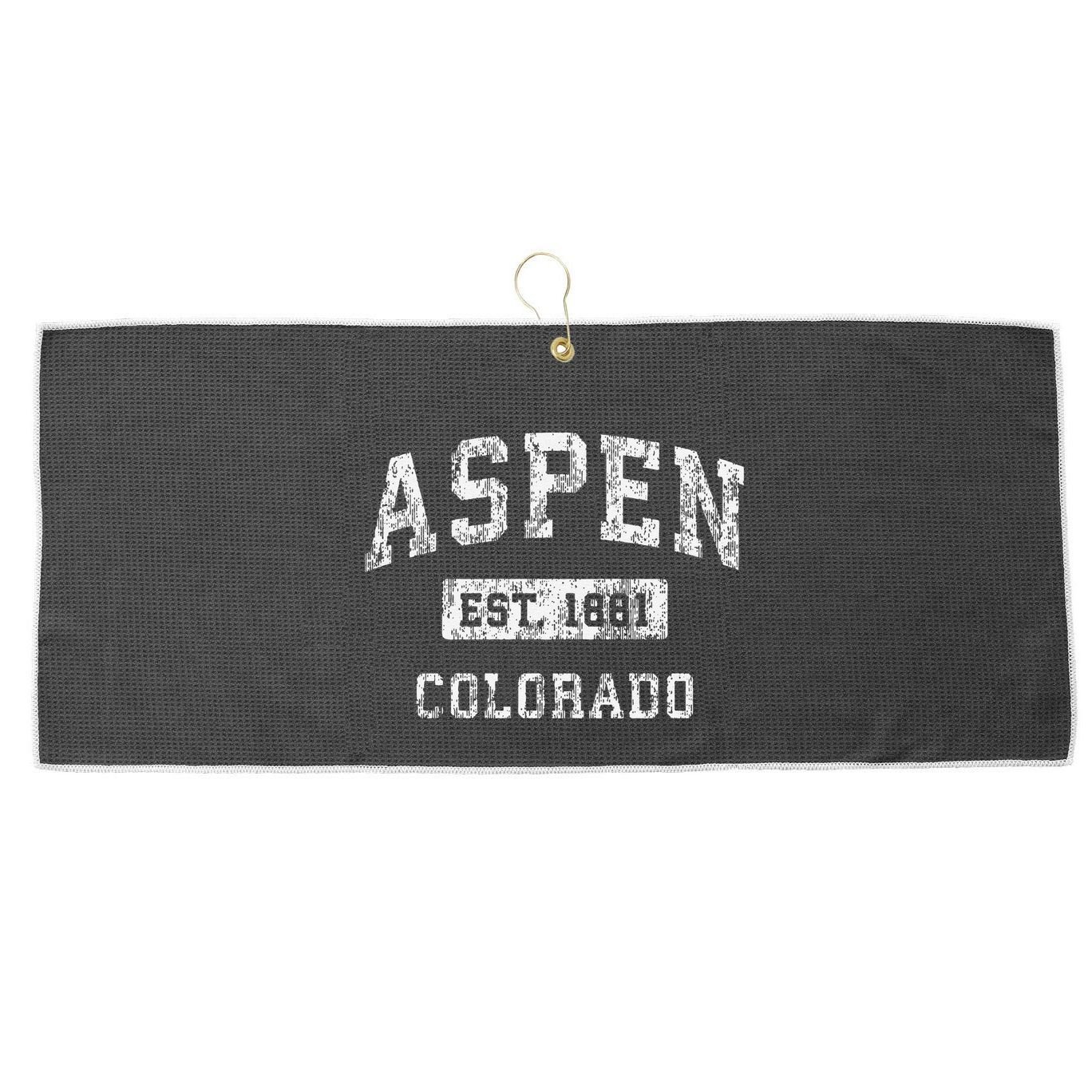 Aspen Colorado Co Vintage Established Large Microfiber Waffle Golf Towel