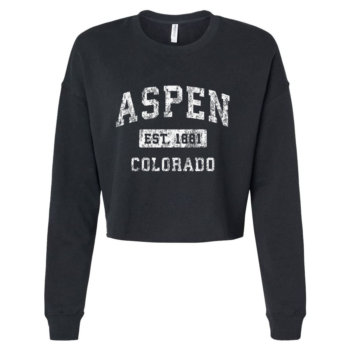 Aspen Colorado Co Vintage Established Cropped Pullover Crew