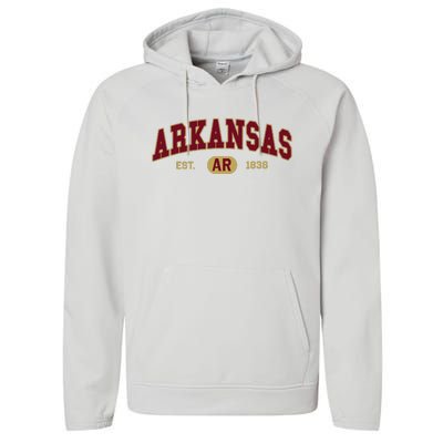 Arkansas Classic Collegiate Varsity Style Cozy Arkansas Performance Fleece Hoodie