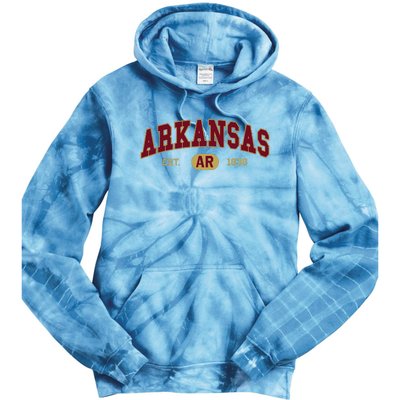 Arkansas Classic Collegiate Varsity Style Cozy Arkansas Tie Dye Hoodie