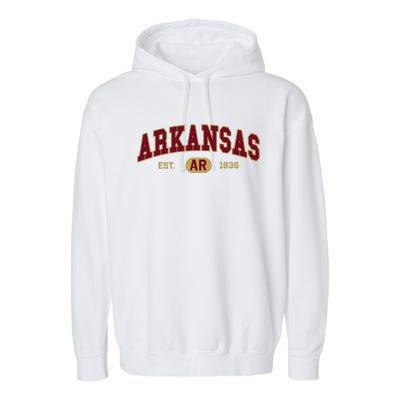 Arkansas Classic Collegiate Varsity Style Cozy Arkansas Garment-Dyed Fleece Hoodie