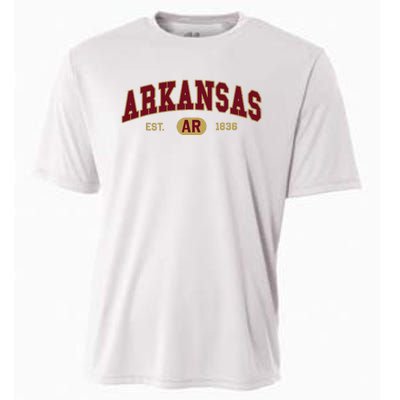 Arkansas Classic Collegiate Varsity Style Cozy Arkansas Cooling Performance Crew T-Shirt