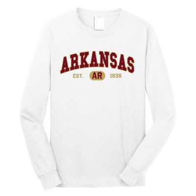 Arkansas Classic Collegiate Varsity Style Cozy Arkansas Long Sleeve Shirt