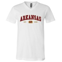 Arkansas Classic Collegiate Varsity Style Cozy Arkansas V-Neck T-Shirt