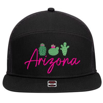 Arizona Cactus Cute AZ Pride 7 Panel Mesh Trucker Snapback Hat