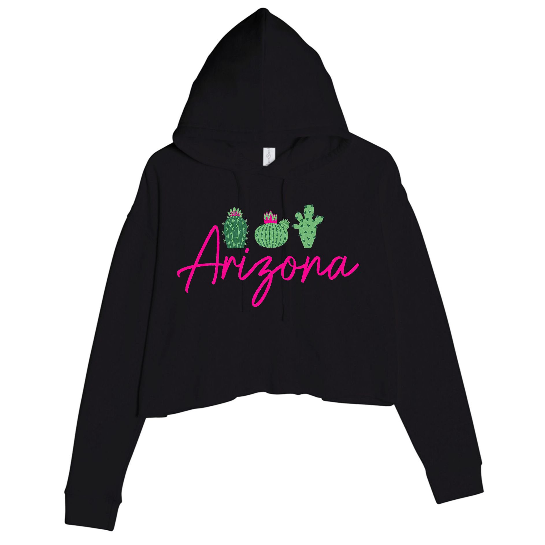 Arizona Cactus Cute AZ Pride Crop Fleece Hoodie