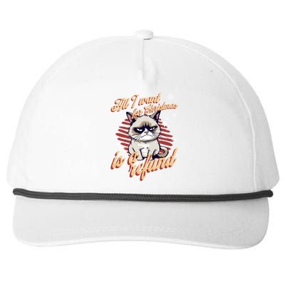 Angry Cat Christmas Meme: All I Want Ugly Christmas Cat Gift Snapback Five-Panel Rope Hat