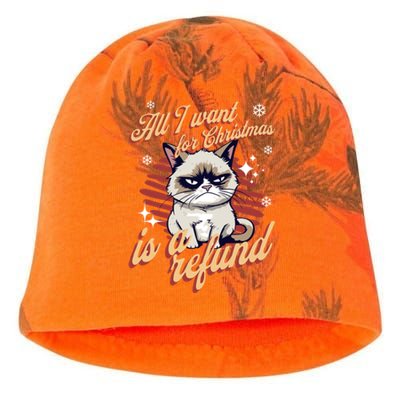 Angry Cat Christmas Meme: All I Want Ugly Christmas Cat Gift Kati - Camo Knit Beanie