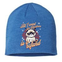 Angry Cat Christmas Meme: All I Want Ugly Christmas Cat Gift Sustainable Beanie