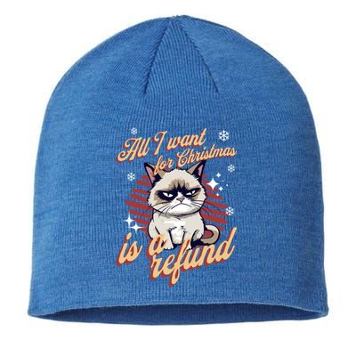 Angry Cat Christmas Meme: All I Want Ugly Christmas Cat Gift Sustainable Beanie