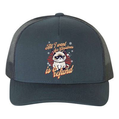 Angry Cat Christmas Meme: All I Want Ugly Christmas Cat Gift Yupoong Adult 5-Panel Trucker Hat