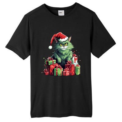 Amazing Cat Christmas Xmas Family Design Santa Hat Great Gift Tall Fusion ChromaSoft Performance T-Shirt