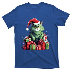 Amazing Cat Christmas Xmas Family Design Santa Hat Great Gift T-Shirt