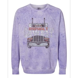 Asphalt Cowboy Cool Truck Driver Design Trucker Colorblast Crewneck Sweatshirt