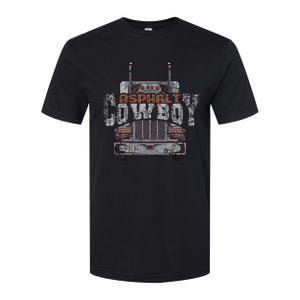 Asphalt Cowboy Cool Truck Driver Design Trucker Softstyle CVC T-Shirt