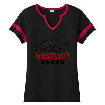 Anyone Can Cook Gusteau's Paris France Ladies Halftime Notch Neck Tee