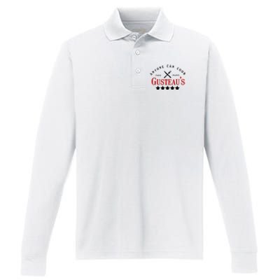 Anyone Can Cook Gusteau's Paris France Performance Long Sleeve Polo