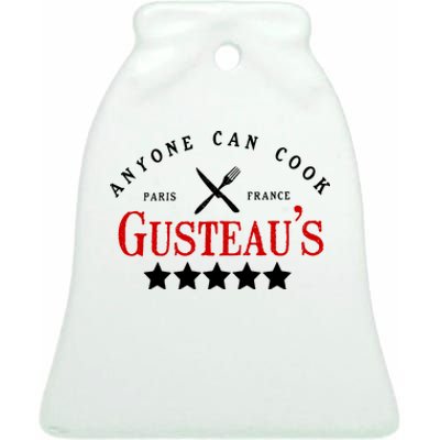 Anyone Can Cook Gusteau's Paris France Ceramic Bell Ornament