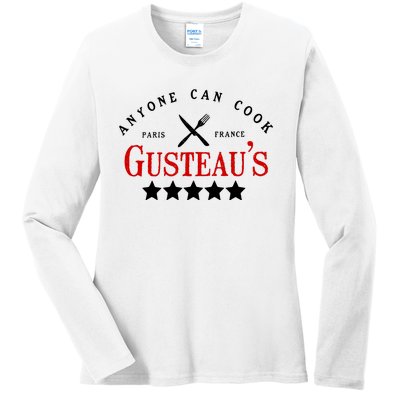 Anyone Can Cook Gusteau's Paris France Ladies Long Sleeve Shirt