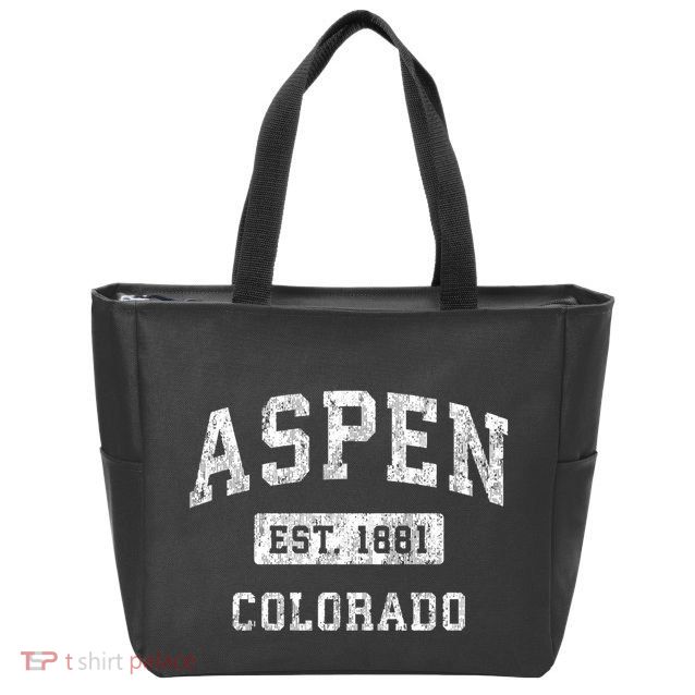 Aspen Colorado Co Vintage Established Sports Zip Tote Bag