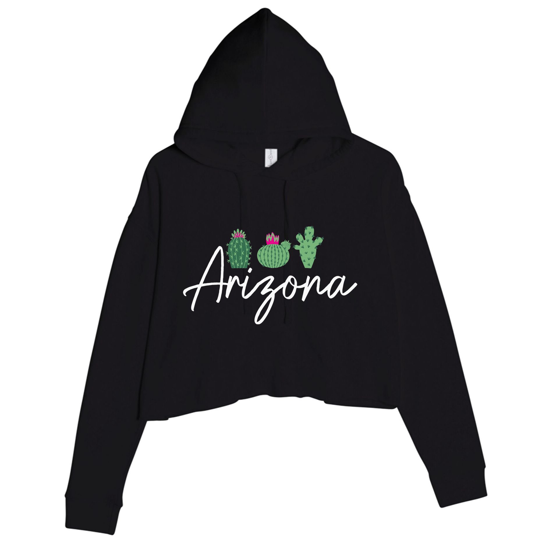Arizona Cactus Cute AZ Pride Crop Fleece Hoodie