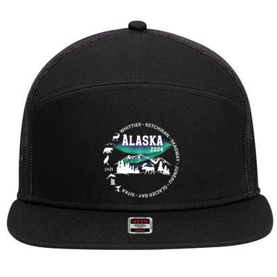 Alaska Cruise Crusing Trip Vacation 7 Panel Mesh Trucker Snapback Hat