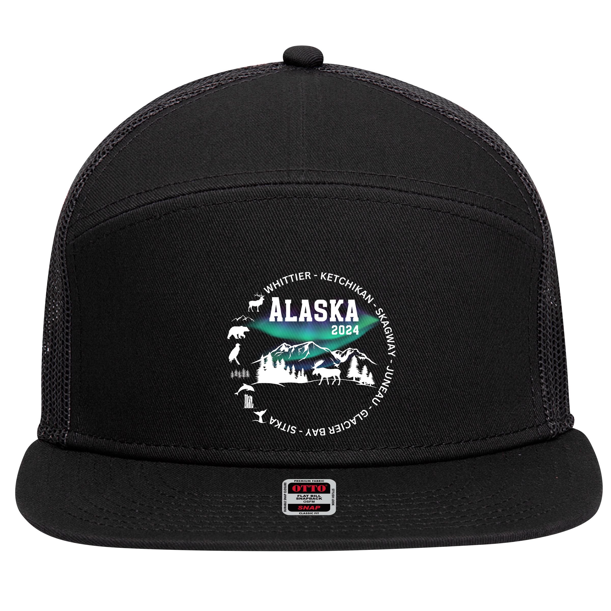 Alaska Cruise Crusing Trip Vacation 7 Panel Mesh Trucker Snapback Hat