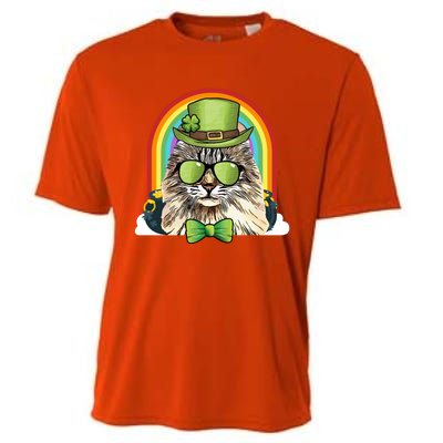 American Curl Cat Leprechaun Funny St Patricks Day Meaningful Gift Cooling Performance Crew T-Shirt