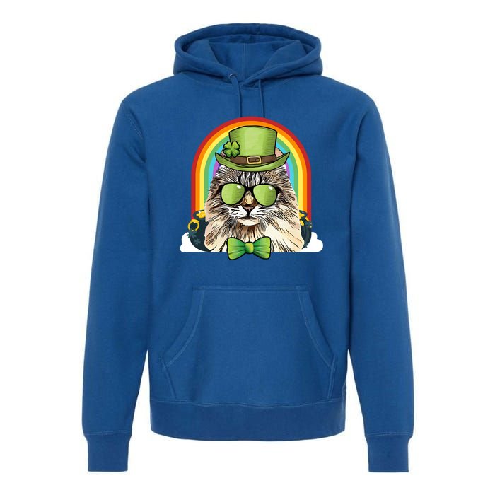 American Curl Cat Leprechaun Funny St Patricks Day Meaningful Gift Premium Hoodie