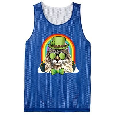 American Curl Cat Leprechaun Funny St Patricks Day Meaningful Gift Mesh Reversible Basketball Jersey Tank