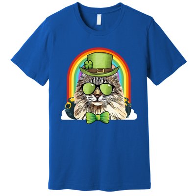 American Curl Cat Leprechaun Funny St Patricks Day Meaningful Gift Premium T-Shirt