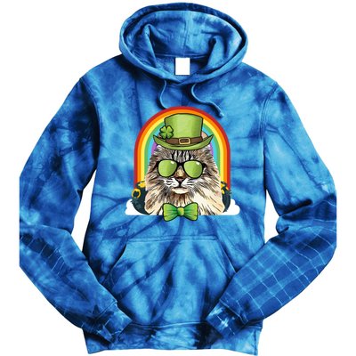 American Curl Cat Leprechaun Funny St Patricks Day Meaningful Gift Tie Dye Hoodie