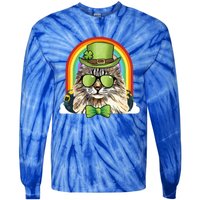 American Curl Cat Leprechaun Funny St Patricks Day Meaningful Gift Tie-Dye Long Sleeve Shirt