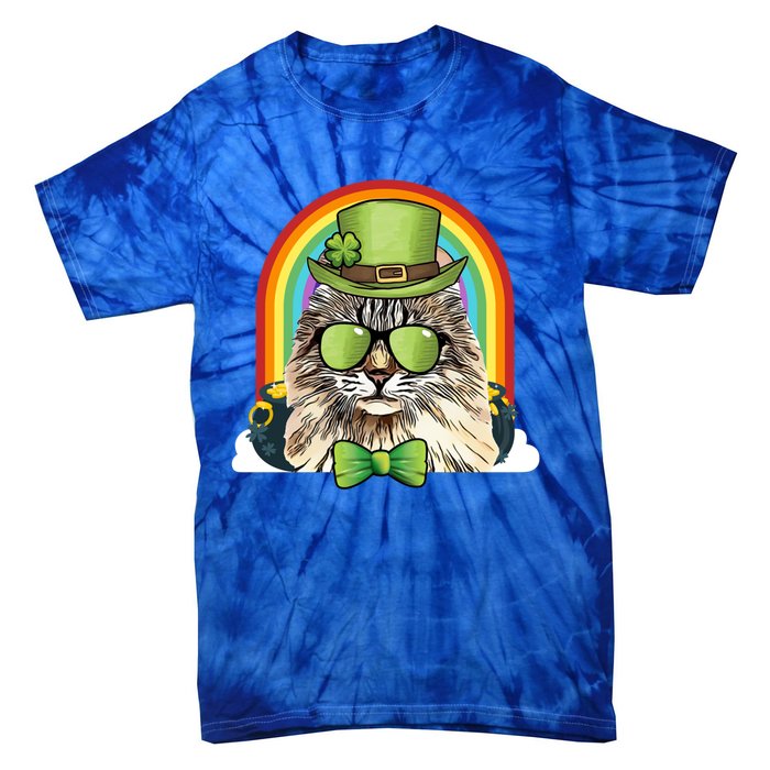 American Curl Cat Leprechaun Funny St Patricks Day Meaningful Gift Tie-Dye T-Shirt