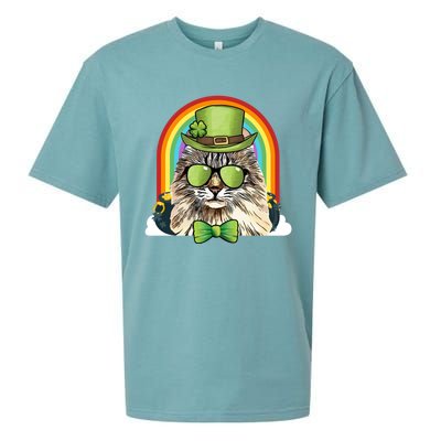 American Curl Cat Leprechaun Funny St Patricks Day Meaningful Gift Sueded Cloud Jersey T-Shirt