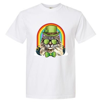 American Curl Cat Leprechaun Funny St Patricks Day Meaningful Gift Garment-Dyed Heavyweight T-Shirt