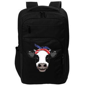 Amoorica Cute Cow American Flag Bandana Patriotic Cow Gift Impact Tech Backpack