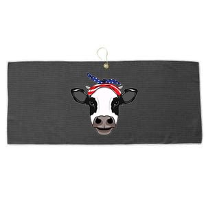 Amoorica Cute Cow American Flag Bandana Patriotic Cow Gift Large Microfiber Waffle Golf Towel