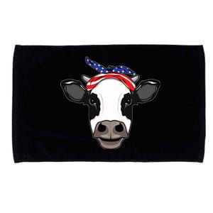 Amoorica Cute Cow American Flag Bandana Patriotic Cow Gift Microfiber Hand Towel