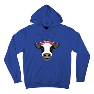 Amoorica Cute Cow American Flag Bandana Patriotic Cow Gift Hoodie