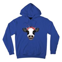 Amoorica Cute Cow American Flag Bandana Patriotic Cow Gift Hoodie